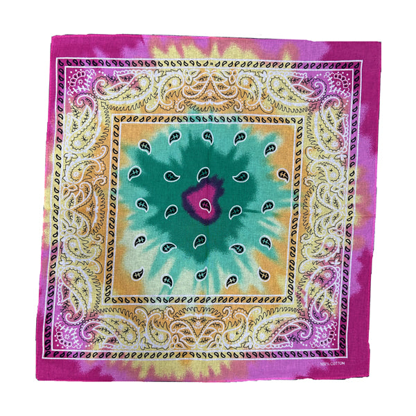 Masque Bandana Tie-Dye Paisley Doublé Polaire - Fait Main USA - Moto, Ski - Neuf Avec Étiquettes