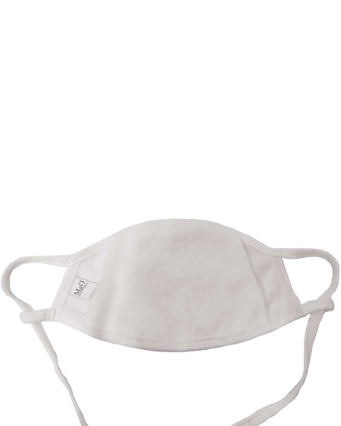 100% Cotton Antimicrobial Triple Layer Adjustable Mask - White