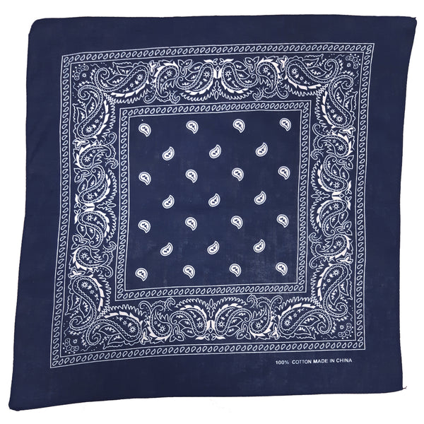 Navy Blue Paisley Bandana