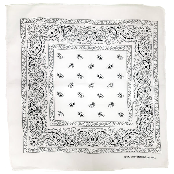 White Paisley Bandana