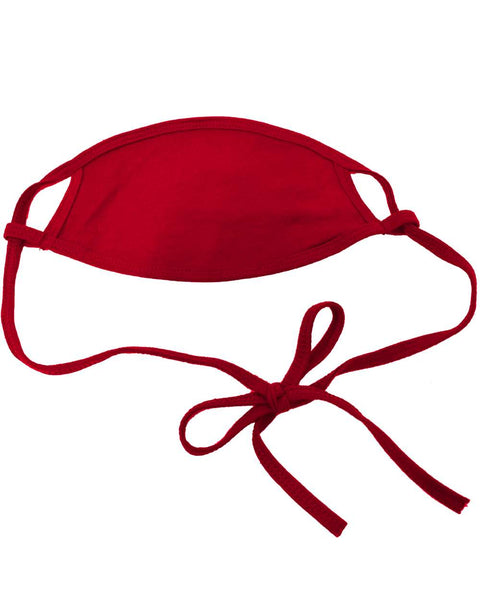 100% Cotton Antimicrobial Triple Layer Adjustable Mask - Red