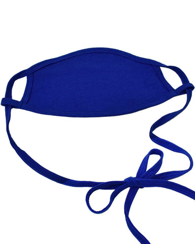 100% Cotton Antimicrobial Triple Layer Adjustable Mask - Blue