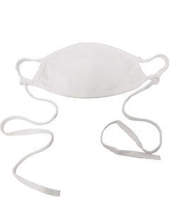 100% Cotton Antimicrobial Triple Layer Adjustable Mask - White