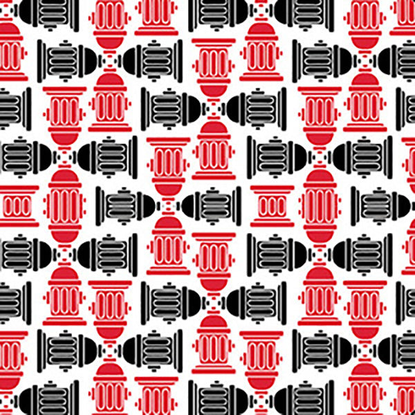 Red & Black Fire Hydrants Bandana