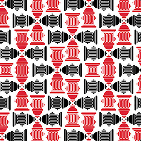 Red & Black Fire Hydrants Bandana