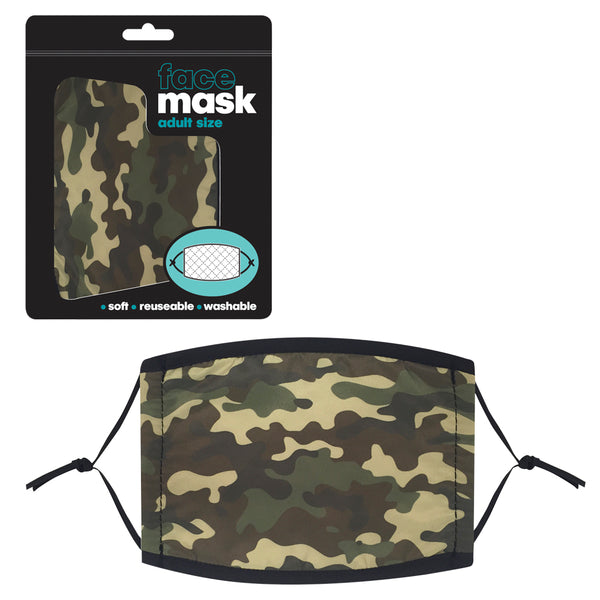 Green Camouflage Adjustable Face Mask
