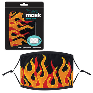 Flame Print,  Adjustable Face Mask