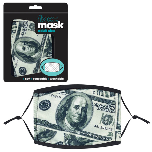 Money Print,  Adjustable Face Mask