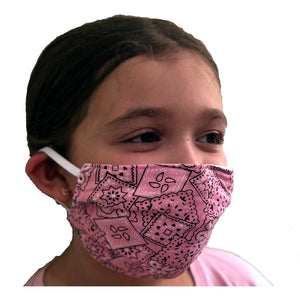 Canadian Made Cotton Paisley Mask - Kids, Pink