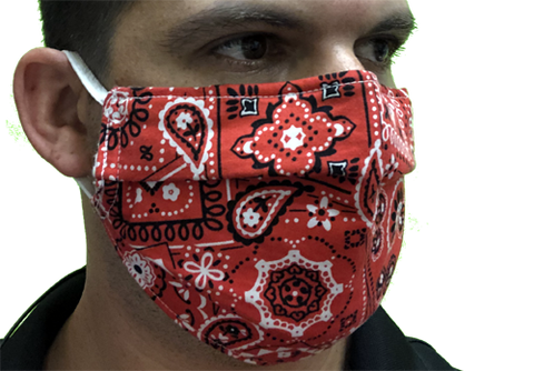 Canadian Made Cotton Paisley Mask - Adult, Red
